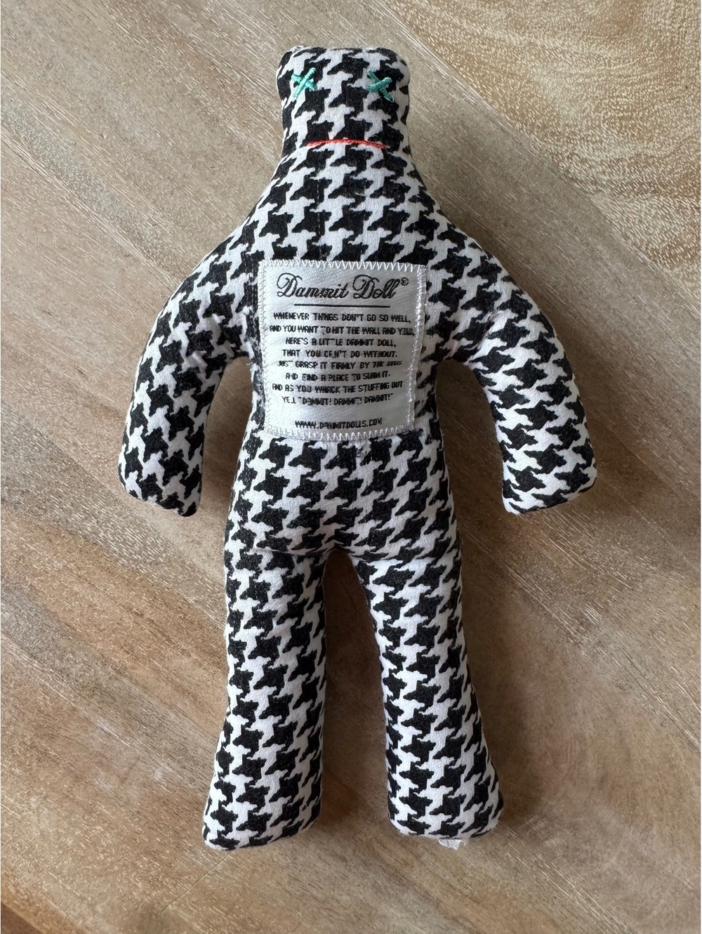 Dammit Doll Houndstooth Plush Stress Relief Toy